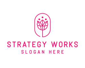 Pink Flower Salon logo design