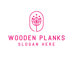 Pink Flower Salon logo design