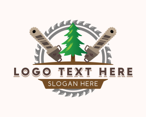 Carpentry - Chainsaw Wood Logging logo design