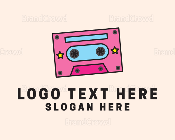 Retro Cassette Tape Logo