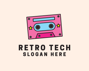 Retro Cassette Tape logo design