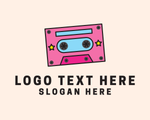 Pop Music - Retro Cassette Tape logo design