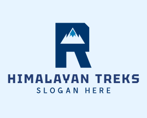 Himalayan - Mountain Peak Letter R logo design