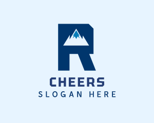Explore - Mountain Peak Letter R logo design
