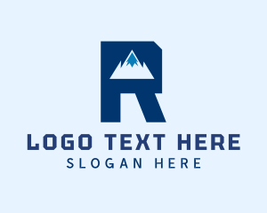 Landform - Mountain Peak Letter R logo design