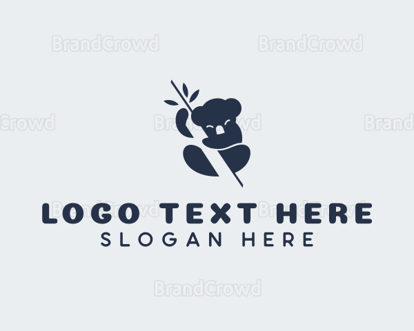 Cute Sleeping Koala Logo