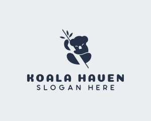 Cute Sleeping Koala logo design