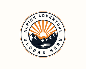 Mountaineer Adventure Sun logo design