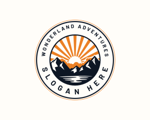 Mountaineer Adventure Sun logo design