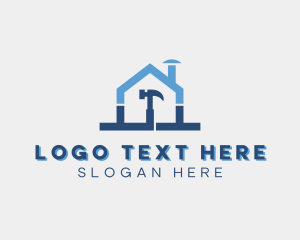 House - Home Improvement Hammer logo design