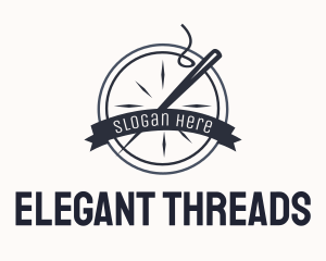 Needle Thread Sewing Badge logo design