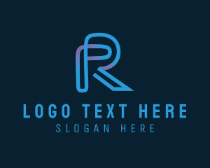 Online - Digital Cyber Letter R logo design