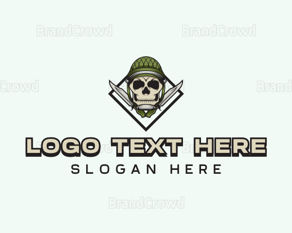 Military Skull Knife Logo