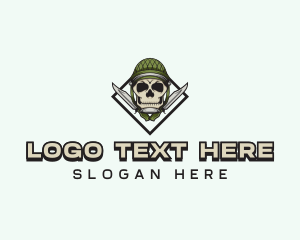 Knives - Military Skull Knife logo design