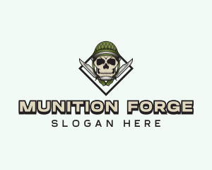 Munition - Military Skull Knife logo design