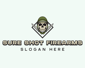 Military Skull Knife logo design