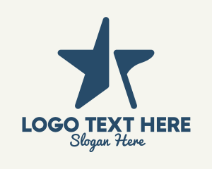 Flagstick - Blue Star Flag logo design