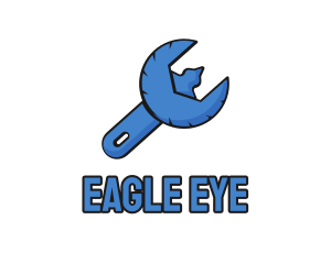 Eagle Mechanical Fix Spanner Wrench logo design