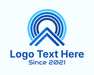 Wifi - Blue Signal House logo design