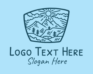 Sun - Blue Mountain Scenery logo design