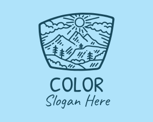 Exploration - Blue Mountain Scenery logo design