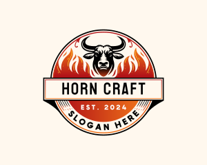 Bull Flame Horn logo design