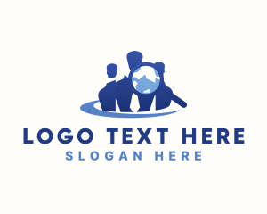 Globe - Employee Job Human Resources logo design