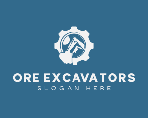 Mining Excavator Machinery Gear logo design