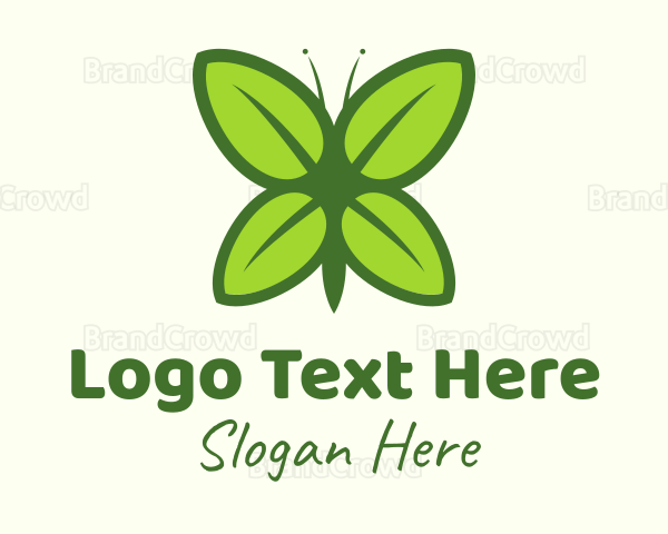 Organic Leaf Butterfly Logo