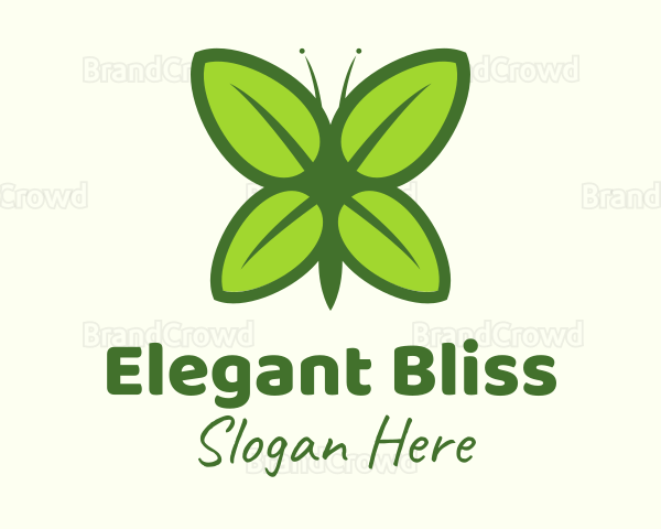 Organic Leaf Butterfly Logo