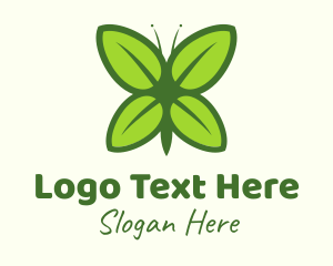 Tea - Organic Leaf Butterfly logo design