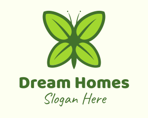 Agriculture - Organic Leaf Butterfly logo design