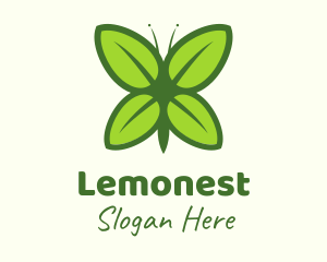 Vegetarian - Organic Leaf Butterfly logo design