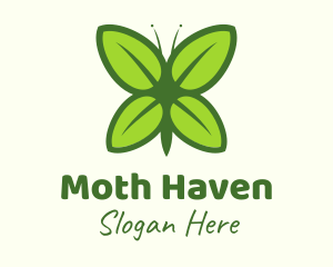 Organic Leaf Butterfly logo design