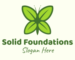 Eco Friendly - Organic Leaf Butterfly logo design