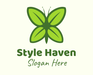 Agriculture - Organic Leaf Butterfly logo design