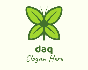 Vegan - Organic Leaf Butterfly logo design