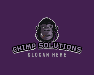 Smoking Gamer Gorilla logo design