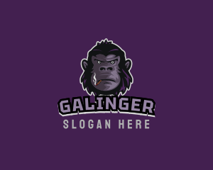 Gorilla - Smoking Gamer Gorilla logo design