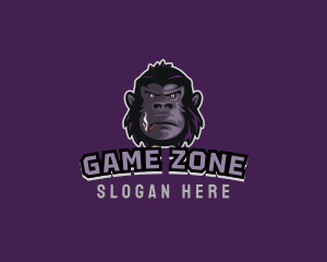 Smoking Gamer Gorilla logo design