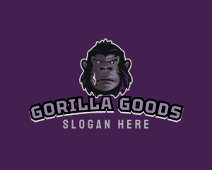 Smoking Gamer Gorilla logo design