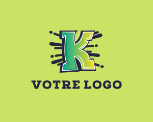 Creative - Graffiti Splatter Letter K logo design