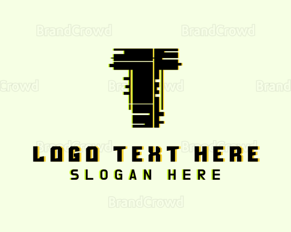 Esports Glitch Letter T Logo