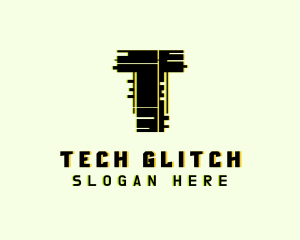 Esports Glitch Letter T logo design