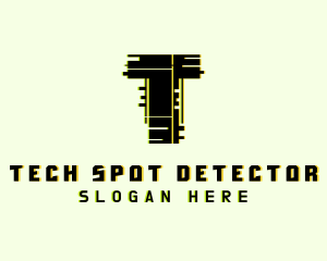 Tech Glitch Letter T logo design