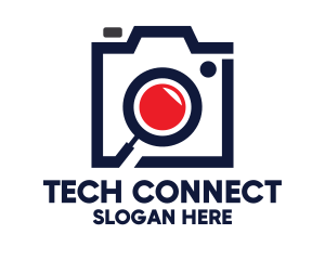 Instagram Vlogger - Magnifying Glass Camera logo design