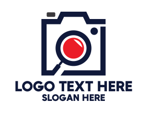 Instagram Vlogger - Magnifying Glass Camera logo design