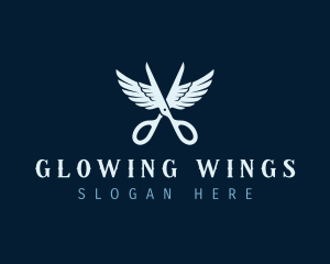 Scissors Wings Barbershop logo design