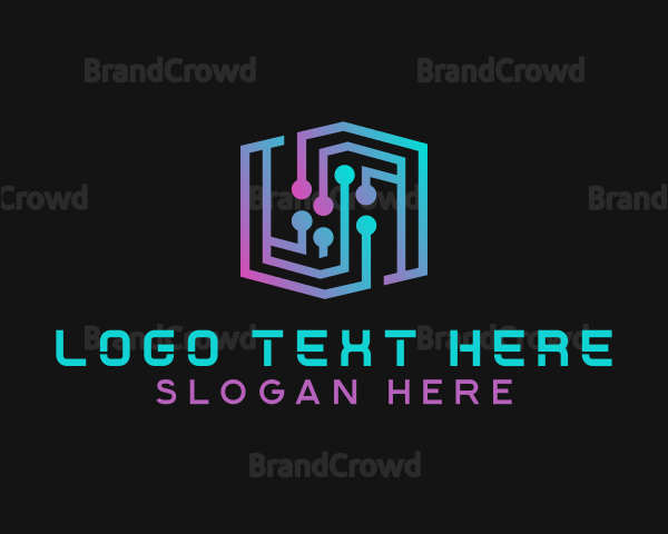 Cyber Geometric Hexagon Logo