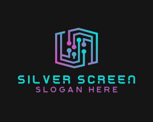 Game Streaming - Cyber Geometric Hexagon logo design